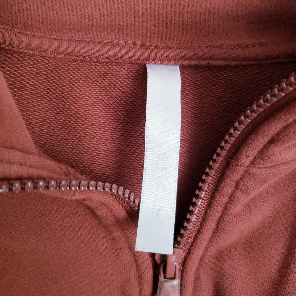 Fabletics Kate Half Zip Pullover Jacket In Java Rust - Picture 4 of 6